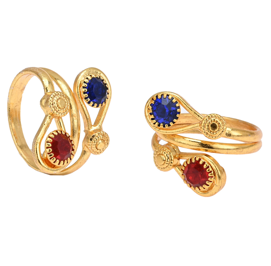 Silver and Gold Plated Ghungroo Payal Anklet with Adjustable Bichhiya Toe Ring Combo Set for Women