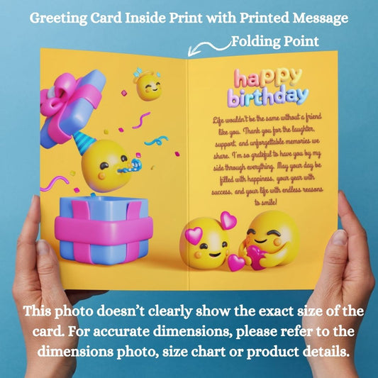 Best Friend Birthday Greeting Card with Envelope - Gift for Bestie Best Friend BFF