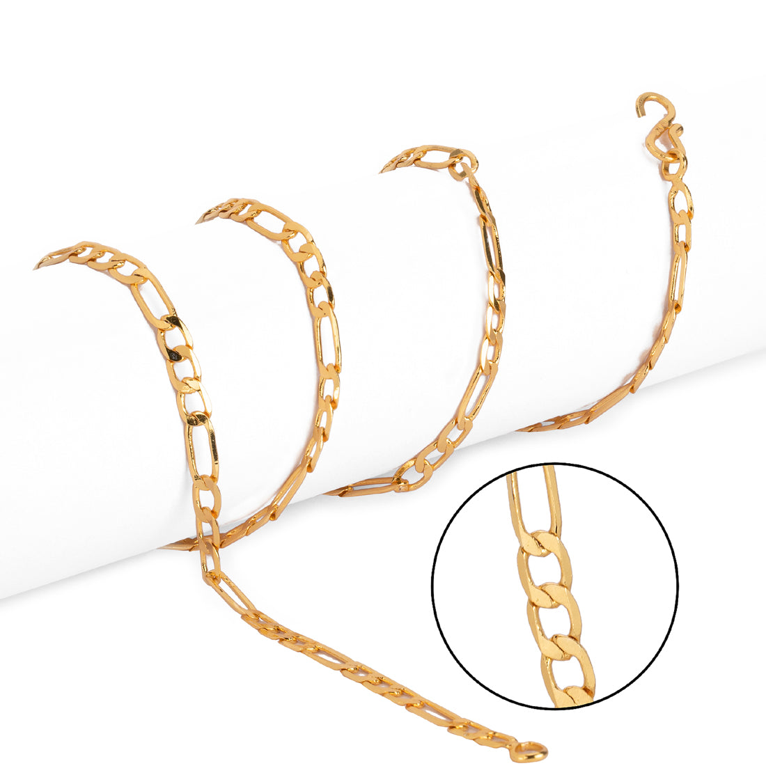 Silver Plated Anklets & 22 inch Gold Plated Chain