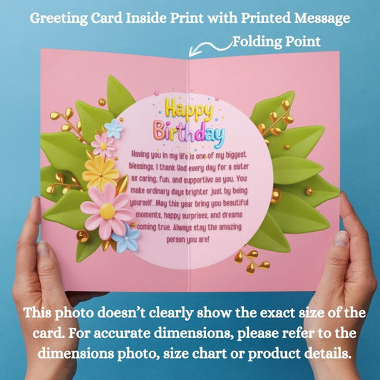 Sister Birthday Greeting Card with Envelope