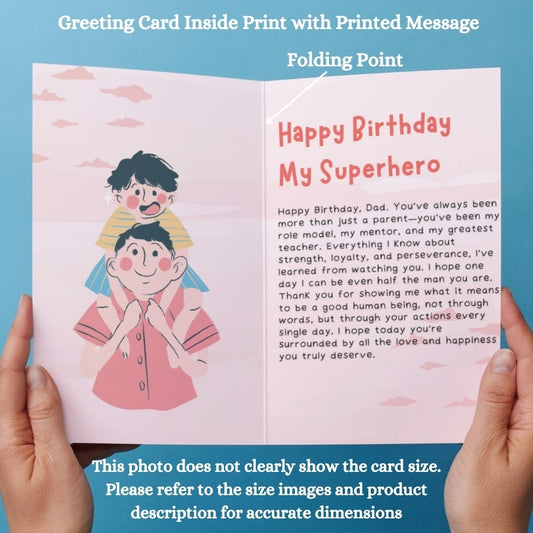 Customised Birthday Greeting Card with Photos for Father | Preprinted Inside Message