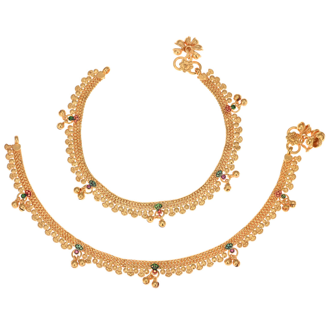 Gold Plated Anklet Pair