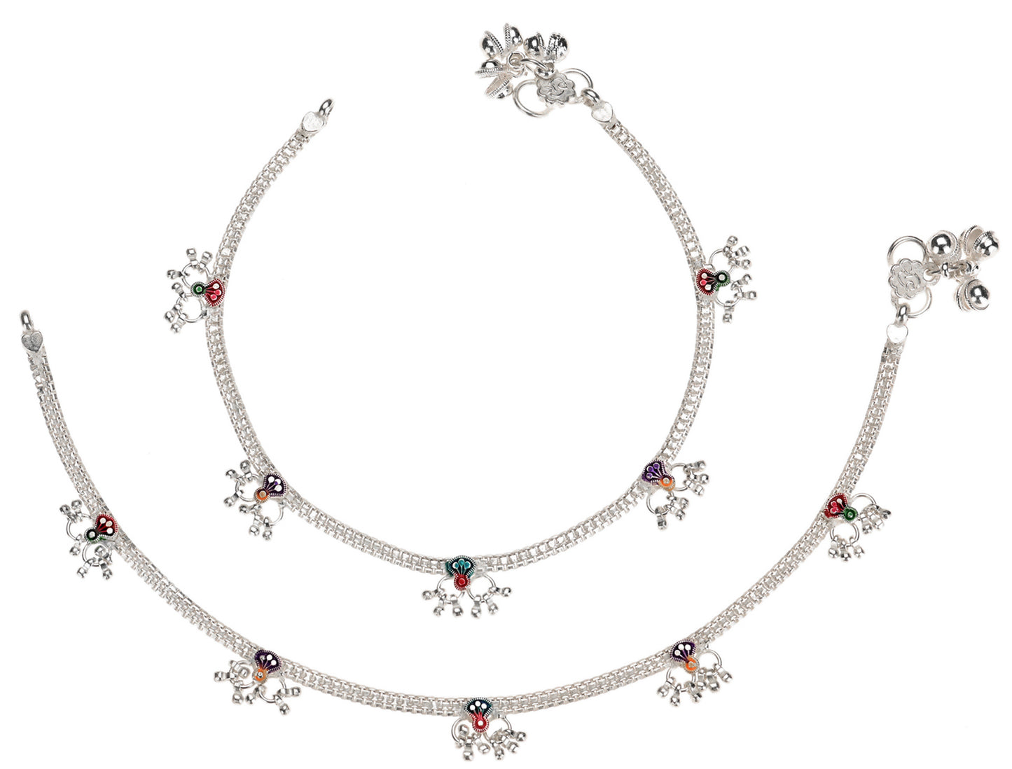 Silver Plated Anklet Pair