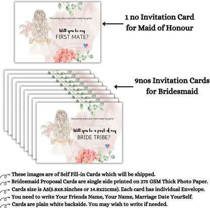 Bridesmaid Proposal Invitation Cards 5.8x8.3inch | Wedding Invite