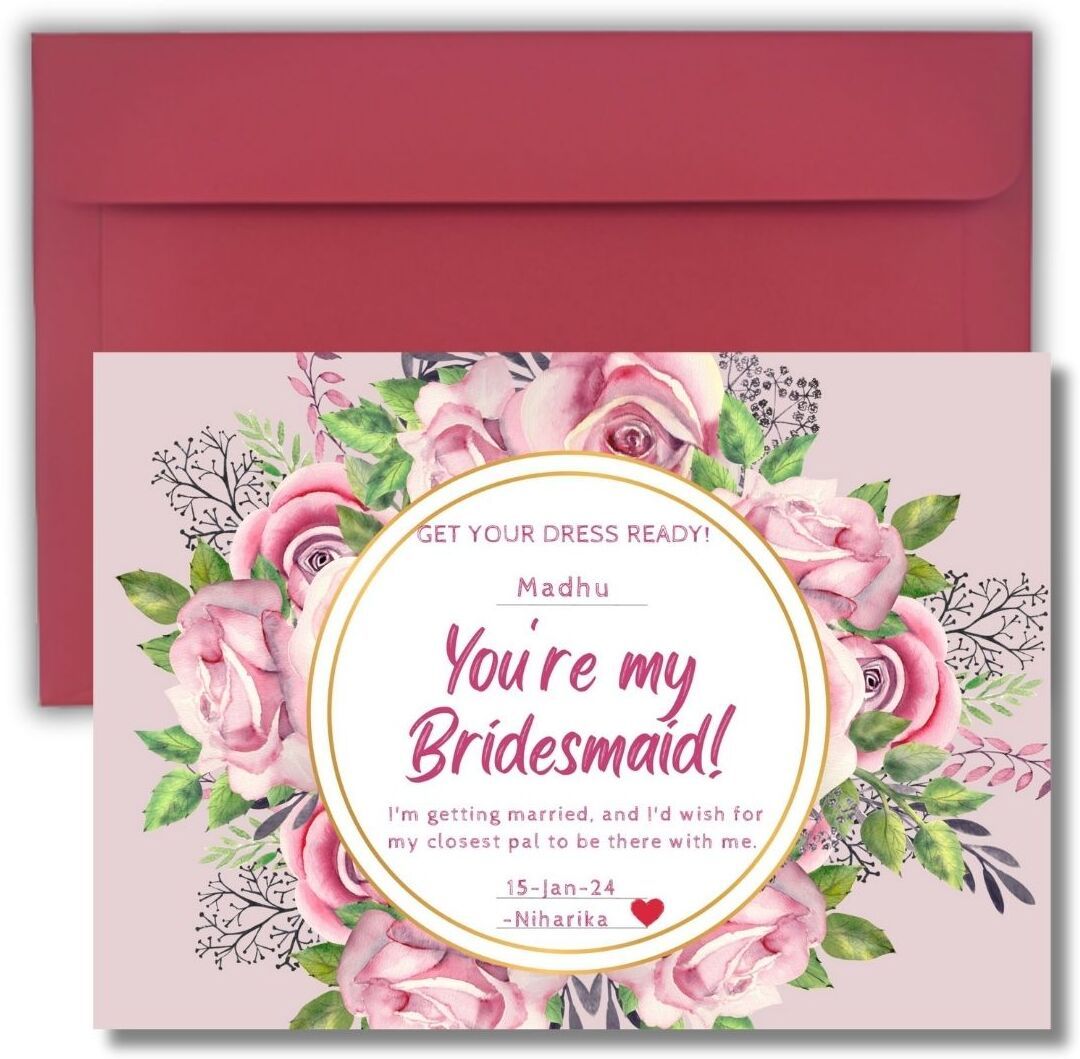 Bridesmaid Proposal Invitation Cards 5.8x8.3inch | Wedding Invite