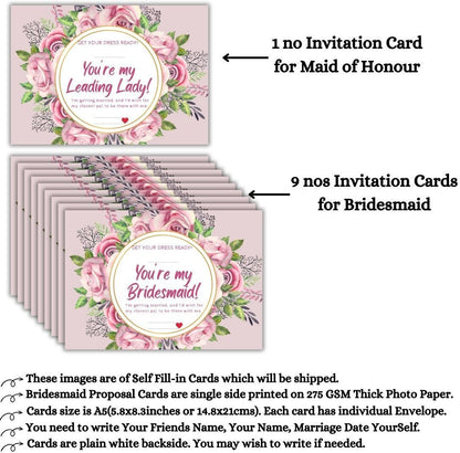 Bridesmaid Proposal Invitation Cards 5.8x8.3inch | Wedding Invite