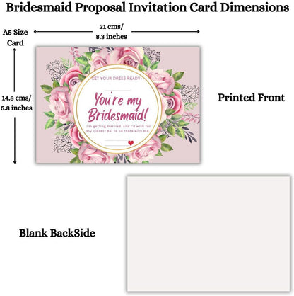 Bridesmaid Proposal Invitation Cards 5.8x8.3inch | Wedding Invite