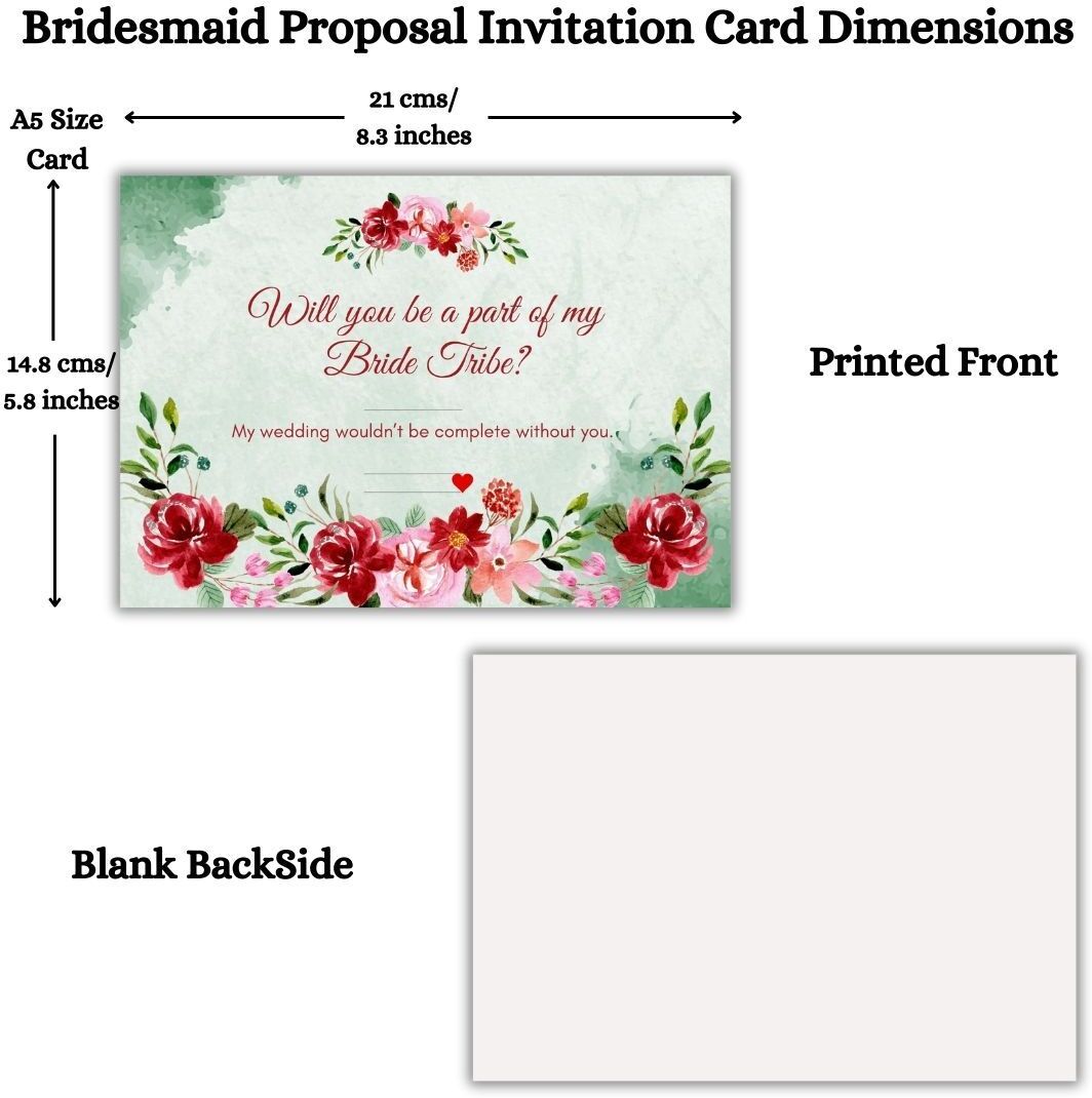 Bridesmaid Proposal Invitation Cards 5.8x8.3inch | Wedding Invite