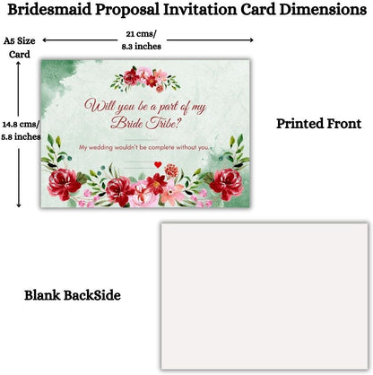 Bridesmaid Proposal Invitation Cards 5.8x8.3inch | Wedding Invite