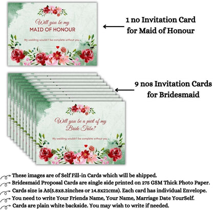Bridesmaid Proposal Invitation Cards 5.8x8.3inch | Wedding Invite