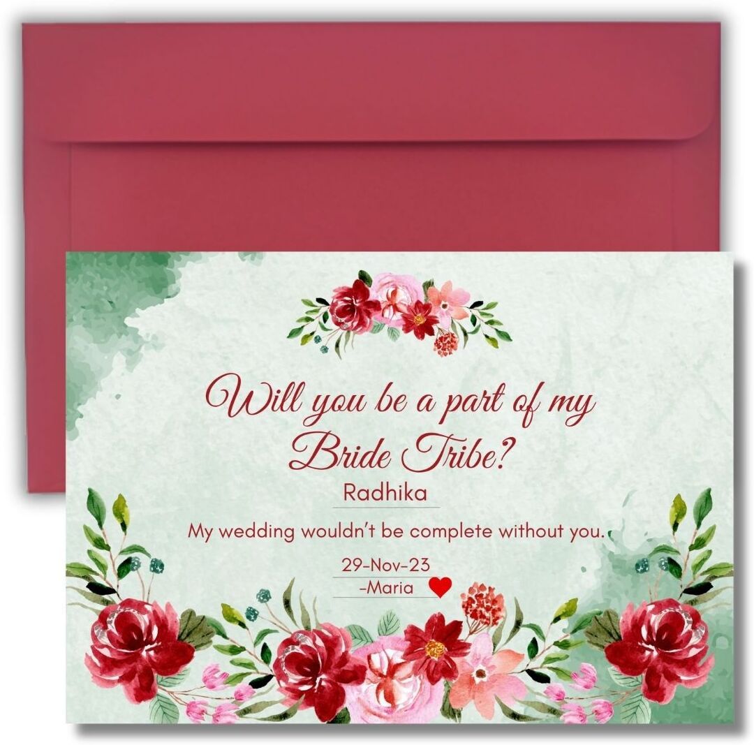 Bridesmaid Proposal Invitation Cards 5.8x8.3inch | Wedding Invite