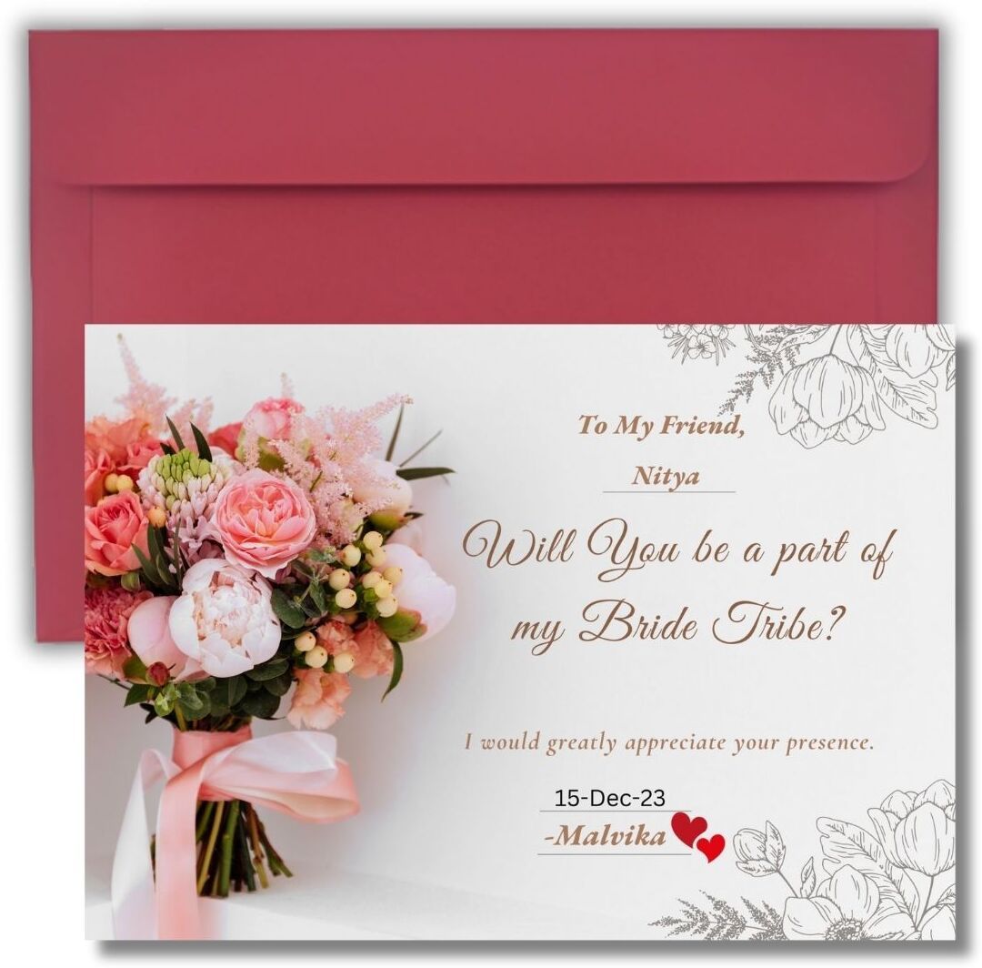 Bridesmaid Proposal Invitation Cards 5.8x8.3inch | Wedding Invite