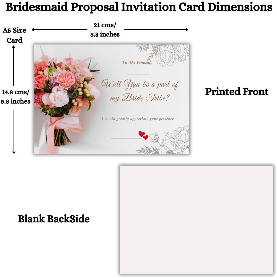 Bridesmaid Proposal Invitation Cards 5.8x8.3inch | Wedding Invite
