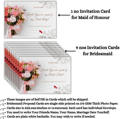 Bridesmaid Proposal Invitation Cards 5.8x8.3inch | Wedding Invite
