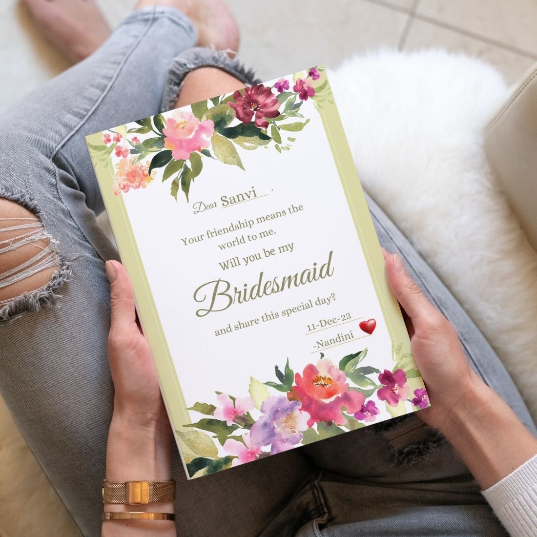 Bridesmaid Proposal Invitation Cards 5.8x8.3inch | Wedding Invite