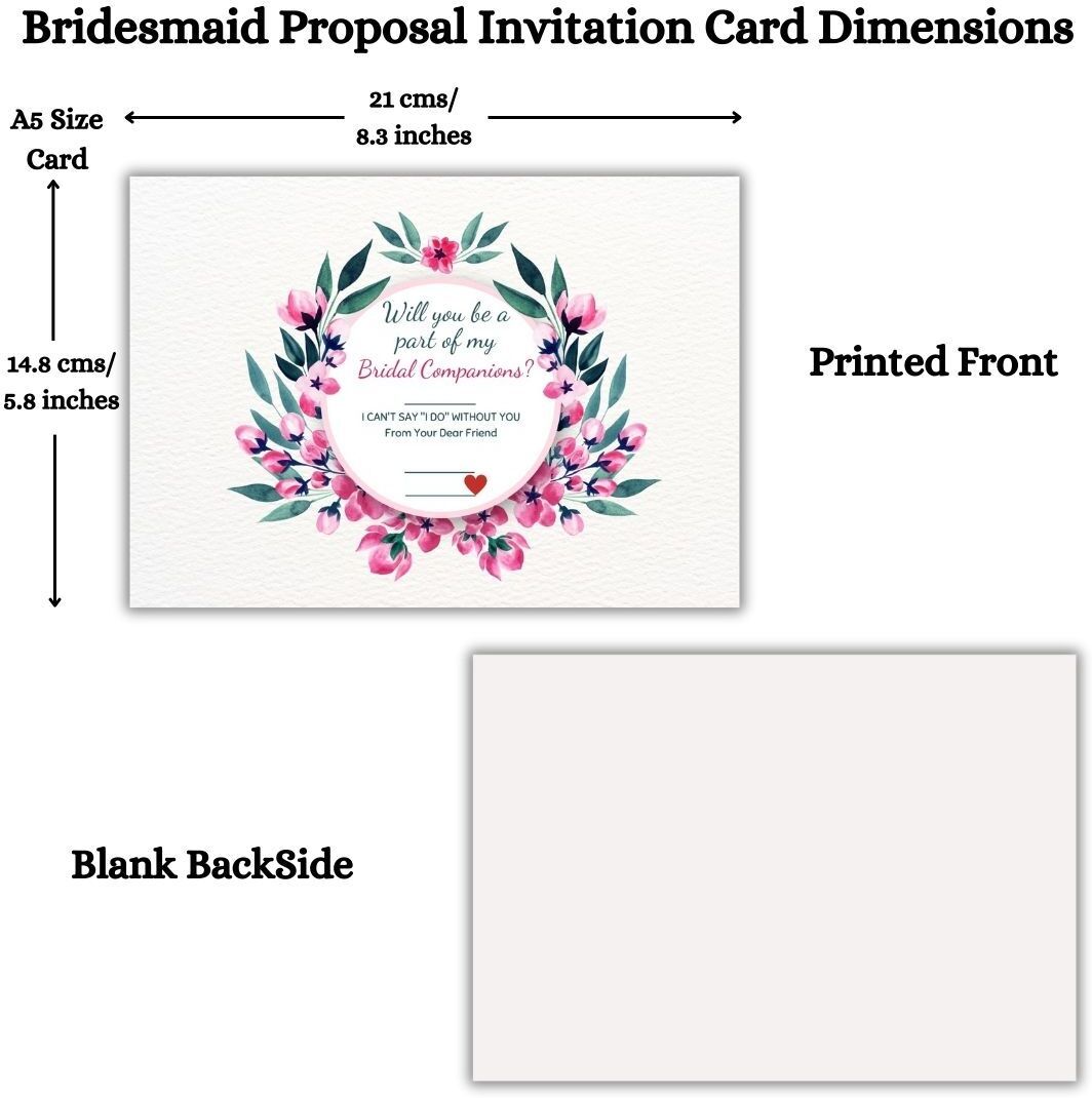 Bridesmaid Proposal Invitation Cards 5.8x8.3inch | Wedding Invite