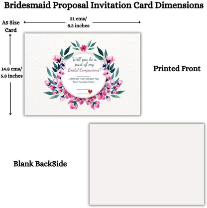 Bridesmaid Proposal Invitation Cards 5.8x8.3inch | Wedding Invite