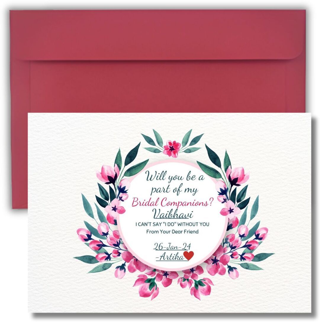 Bridesmaid Proposal Invitation Cards 5.8x8.3inch | Wedding Invite