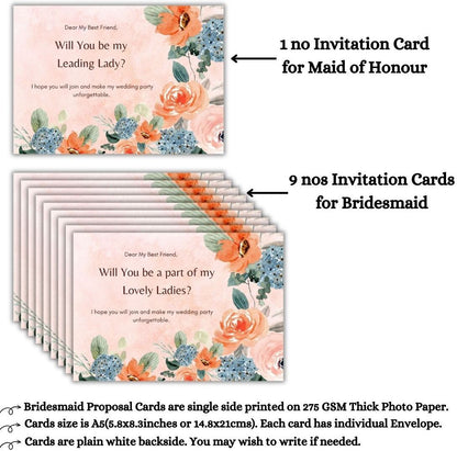 Bridesmaid Proposal Invitation Cards 5.8x8.3inch | Wedding Invite