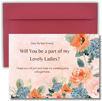 Bridesmaid Proposal Invitation Cards 5.8x8.3inch | Wedding Invite
