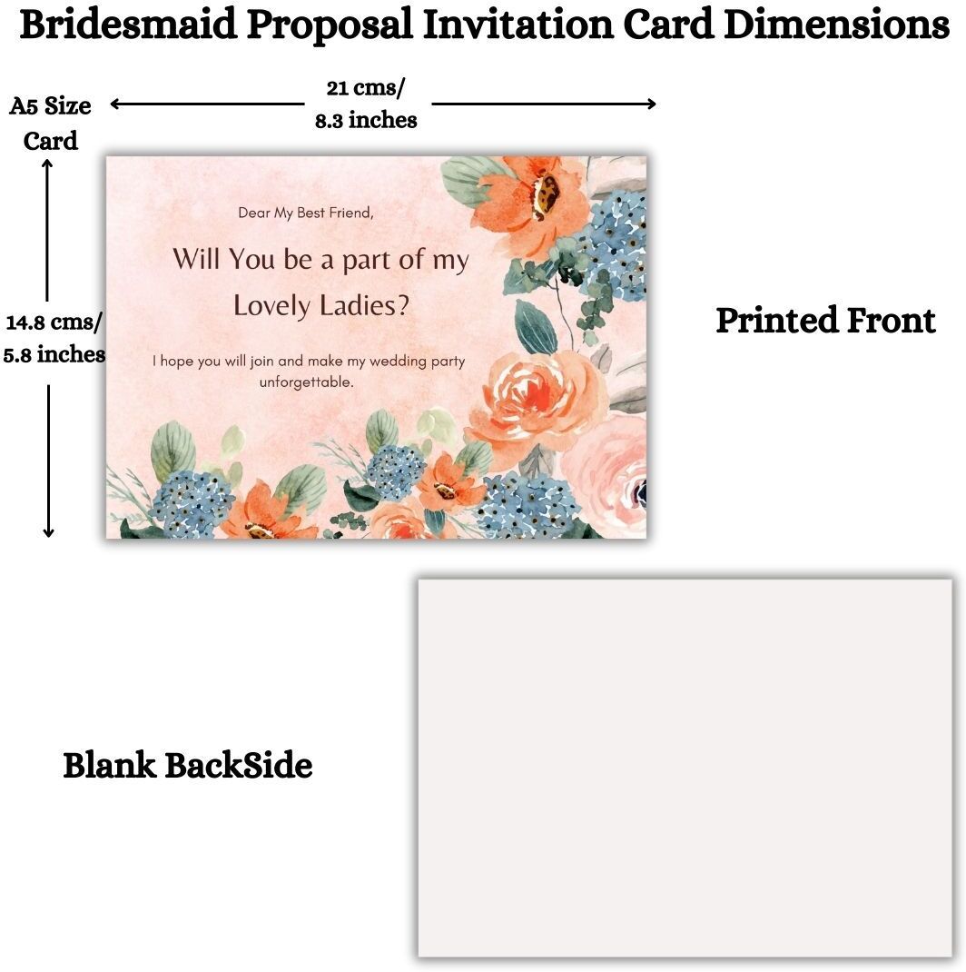 Bridesmaid Proposal Invitation Cards 5.8x8.3inch | Wedding Invite