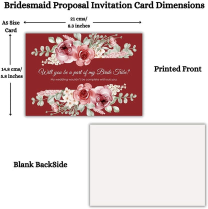 Bridesmaid Proposal Invitation Cards 5.8x8.3inch | Wedding Invite