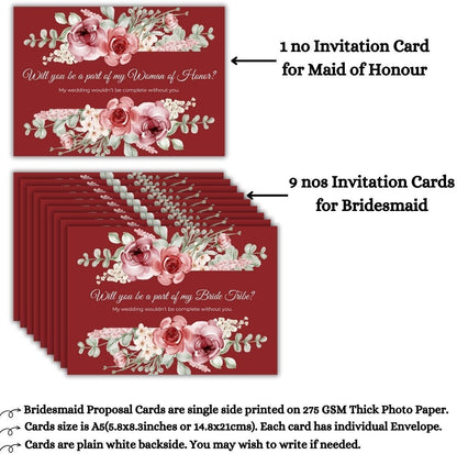Bridesmaid Proposal Invitation Cards 5.8x8.3inch | Wedding Invite