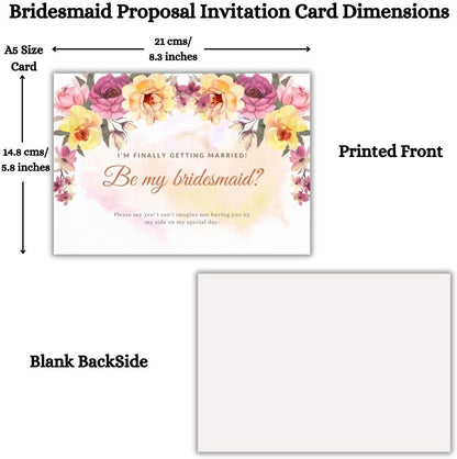 Bridesmaid Proposal Invitation Cards 5.8x8.3inch | Wedding Invite