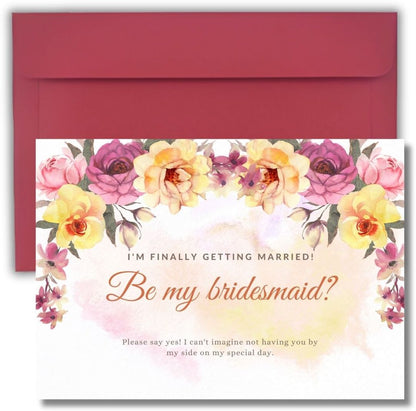 Bridesmaid Proposal Invitation Cards 5.8x8.3inch | Wedding Invite