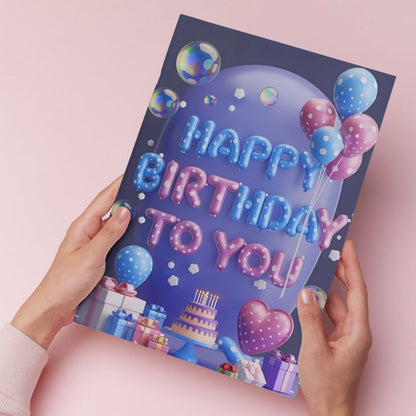 Birthday Greeting Card with Envelope - Gift for Loved Ones, Colleague, Friend