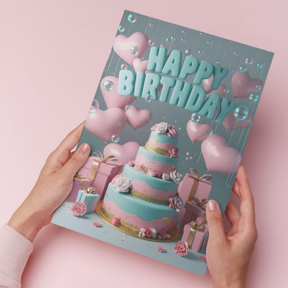 Birthday Greeting Card with Envelope - Gift for Loved Ones, Colleague, Friend