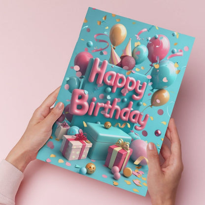 Birthday Greeting Card with Envelope - Gift for Loved Ones, Colleague, Friend