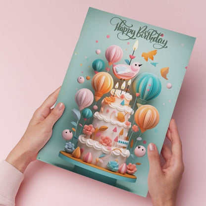 Birthday Greeting Card with Envelope - Gift for Loved Ones, Colleague, Friend