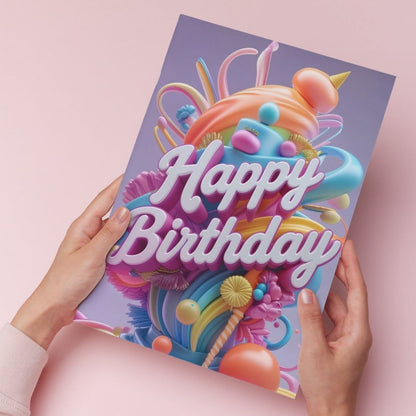 Birthday Greeting Card with Envelope - Gift for Loved Ones, Colleague, Friend
