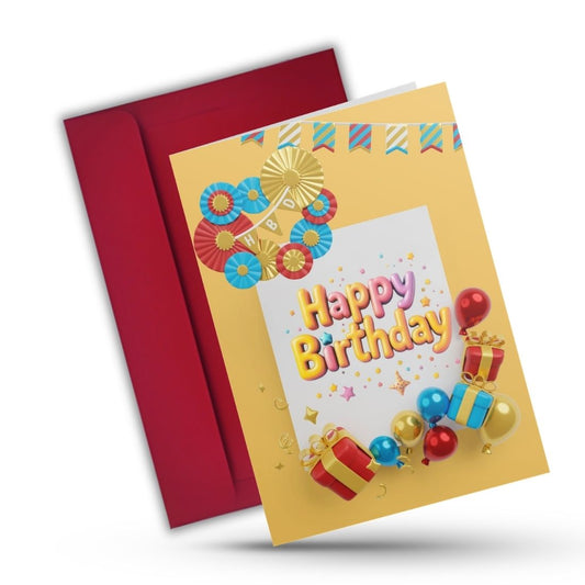 Birthday Greeting Card with Envelope - Gift for Loved Ones, Colleague, Friend