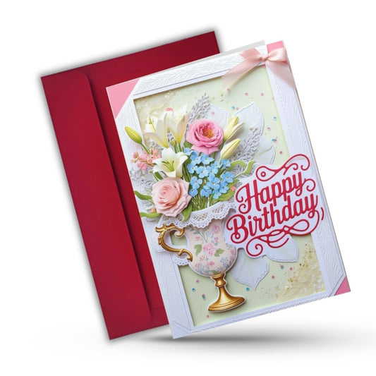 Birthday Greeting Card with Envelope - Gift for Loved Ones, Colleague, Friend