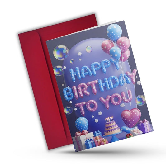 Birthday Greeting Card with Envelope - Gift for Loved Ones, Colleague, Friend