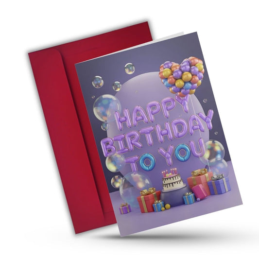 Birthday Greeting Card with Envelope - Gift for Loved Ones, Colleague, Friend