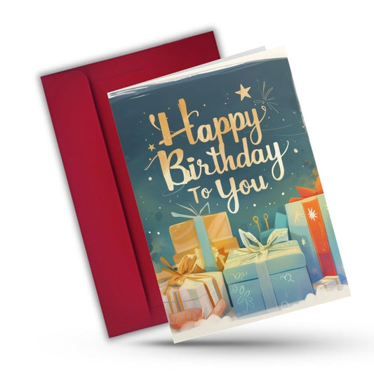 Birthday Greeting Card with Envelope - Gift for Loved Ones, Colleague, Friend