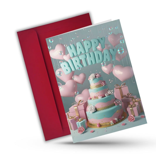 Birthday Greeting Card with Envelope - Gift for Loved Ones, Colleague, Friend