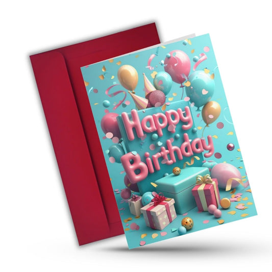 Birthday Greeting Card with Envelope - Gift for Loved Ones, Colleague, Friend