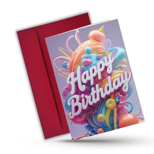 Birthday Greeting Card with Envelope - Gift for Loved Ones, Colleague, Friend