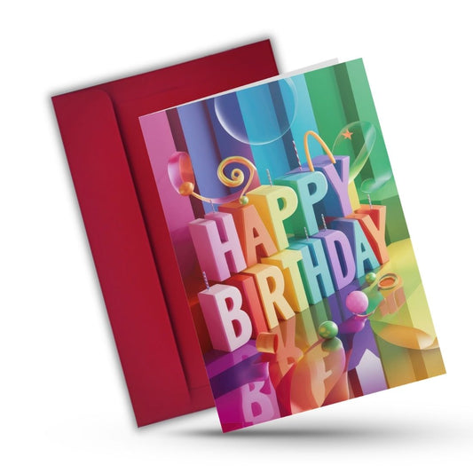 Birthday Greeting Card with Envelope - Gift for Loved Ones, Colleague, Friend