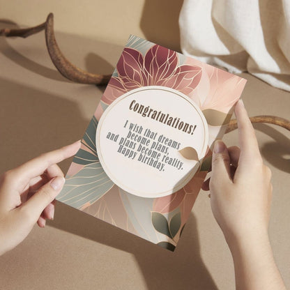 Birthday Greeting Card with Envelope - Gift for Loved Ones, Colleague, Friend