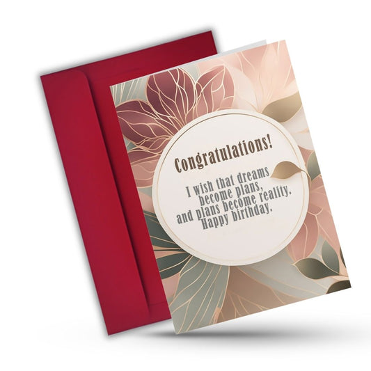 Birthday Greeting Card with Envelope - Gift for Loved Ones, Colleague, Friend