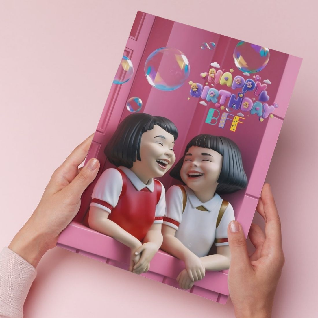 Best Friend Birthday Greeting Card with Envelope - Gift for Bestie Best Friend BFF