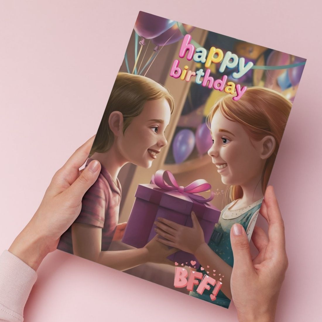 Best Friend Birthday Greeting Card with Envelope - Gift for Bestie Best Friend BFF