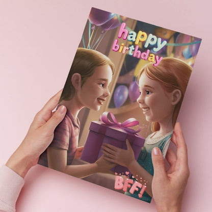 Best Friend Birthday Greeting Card with Envelope - Gift for Bestie Best Friend BFF