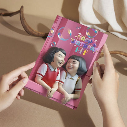 Best Friend Birthday Greeting Card with Envelope - Gift for Bestie Best Friend BFF