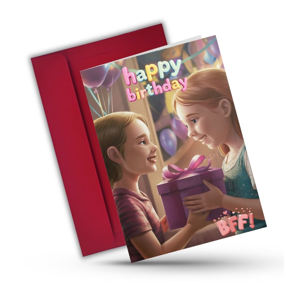 Best Friend Birthday Greeting Card with Envelope - Gift for Bestie Best Friend BFF